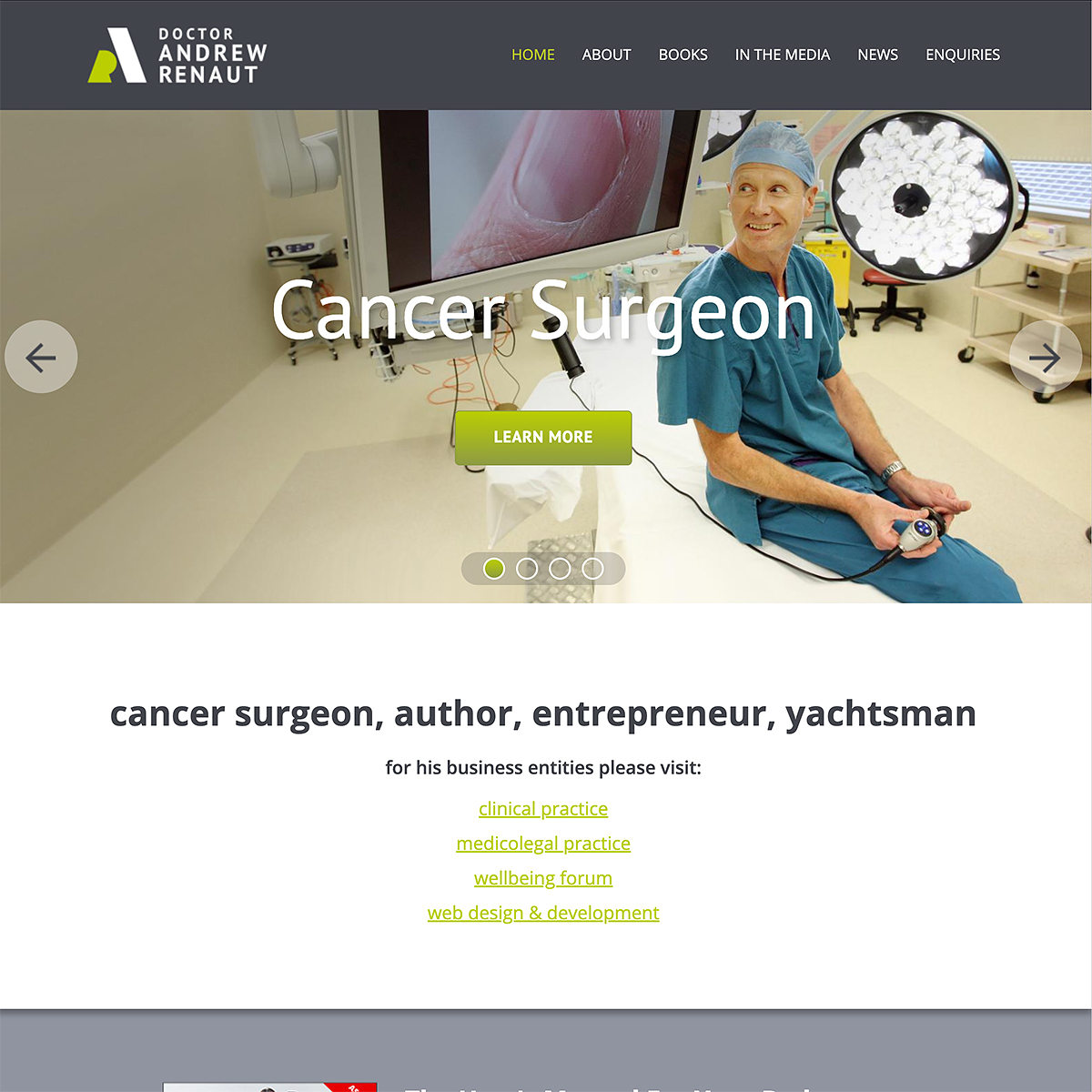 Dr Andrew Renaut - Homepage Banner - Cancer Surgeon