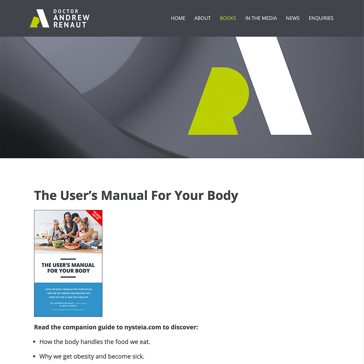 Dr Andrew Renaut - The User's Manual For Your Body