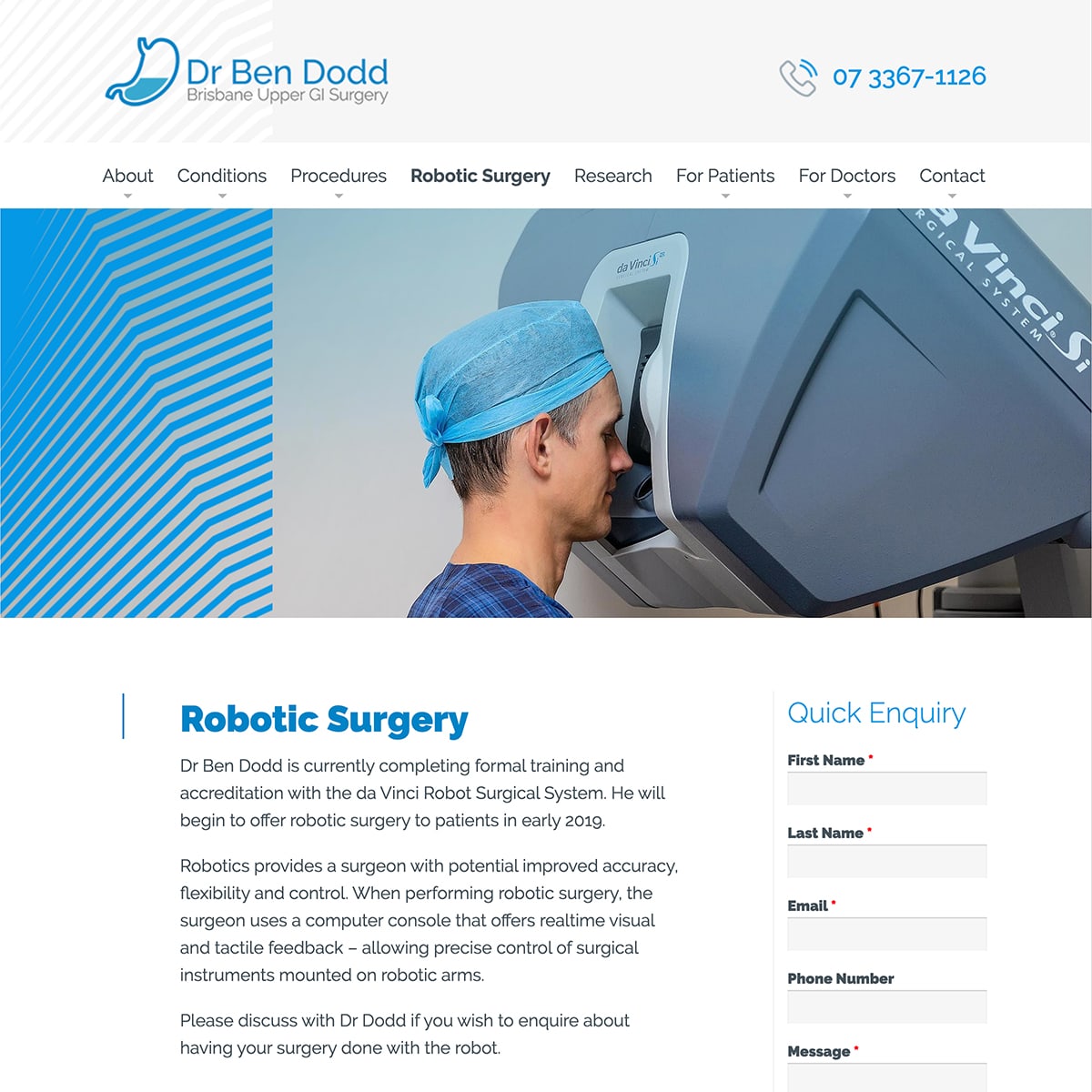 Dr Ben Dodd - Robotic Surgery