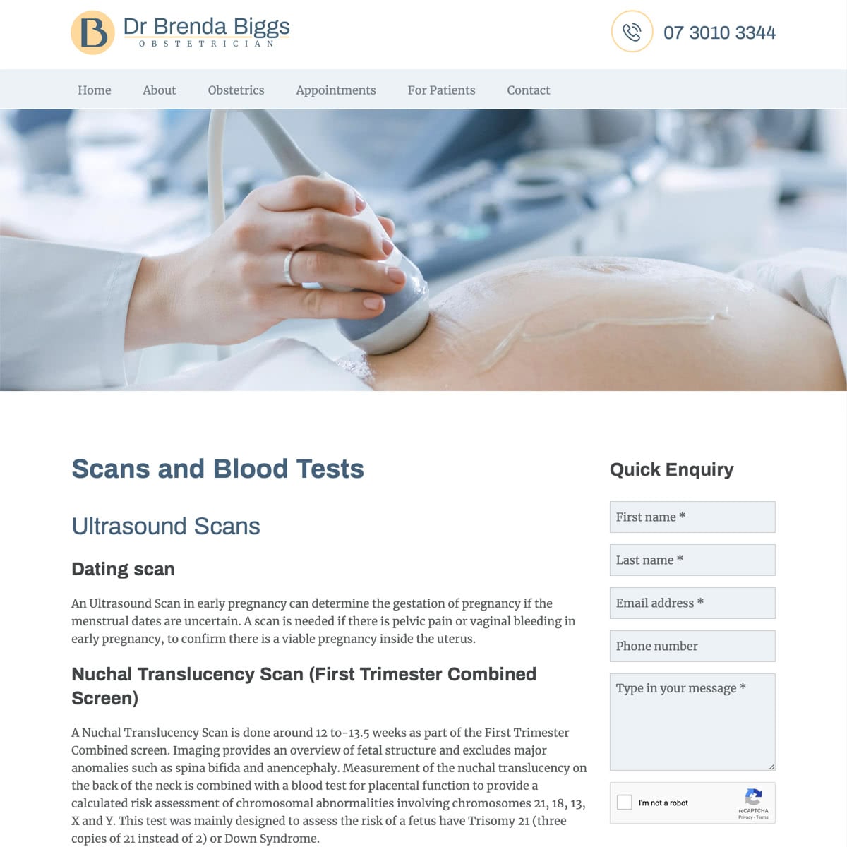 Dr Brenda Biggs - Scans and Blood Tests