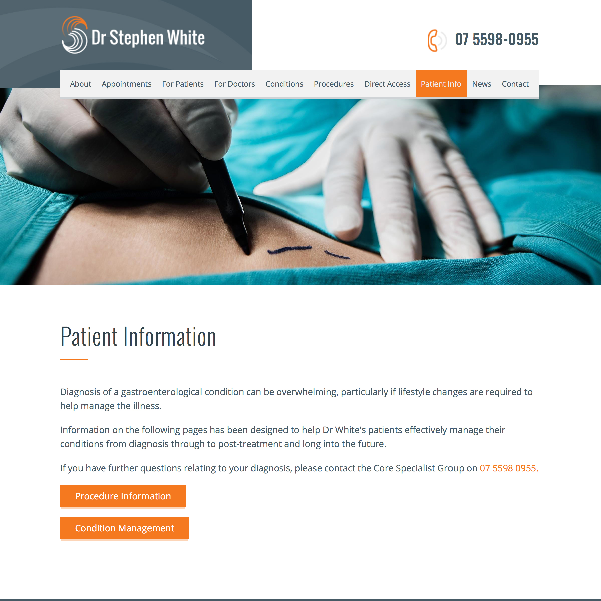 Dr Stephen White - Patient Information