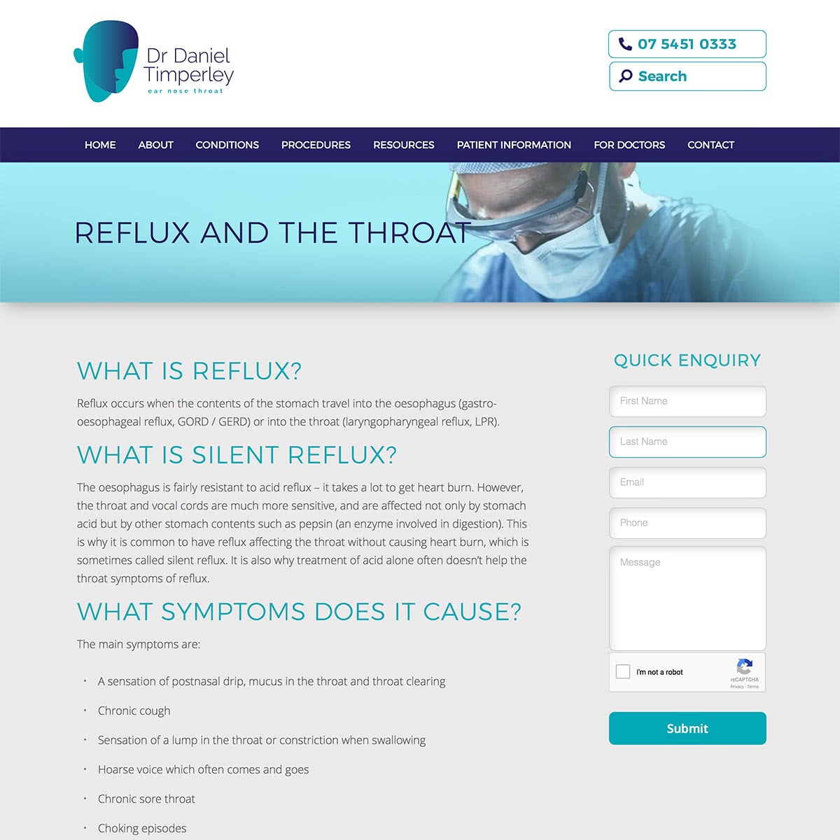 Dr Daniel Timperley - Reflux and the Throat