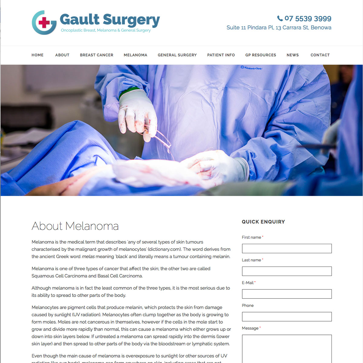 Gault Surgery About Melanoma