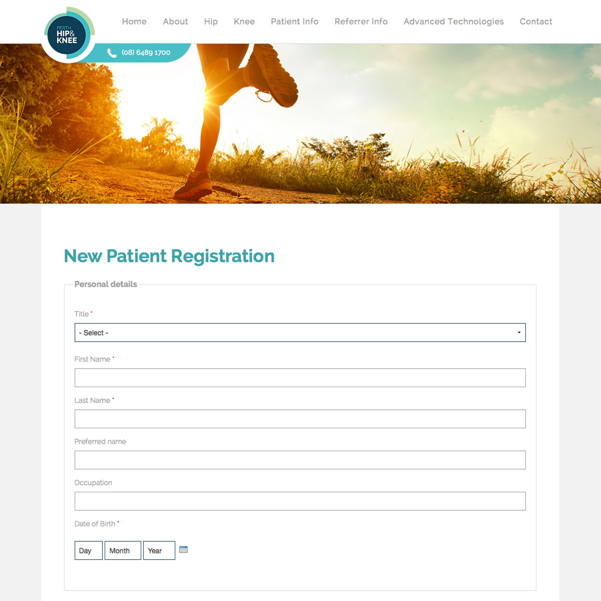 Perth Hip and Knee New Patient Registration
