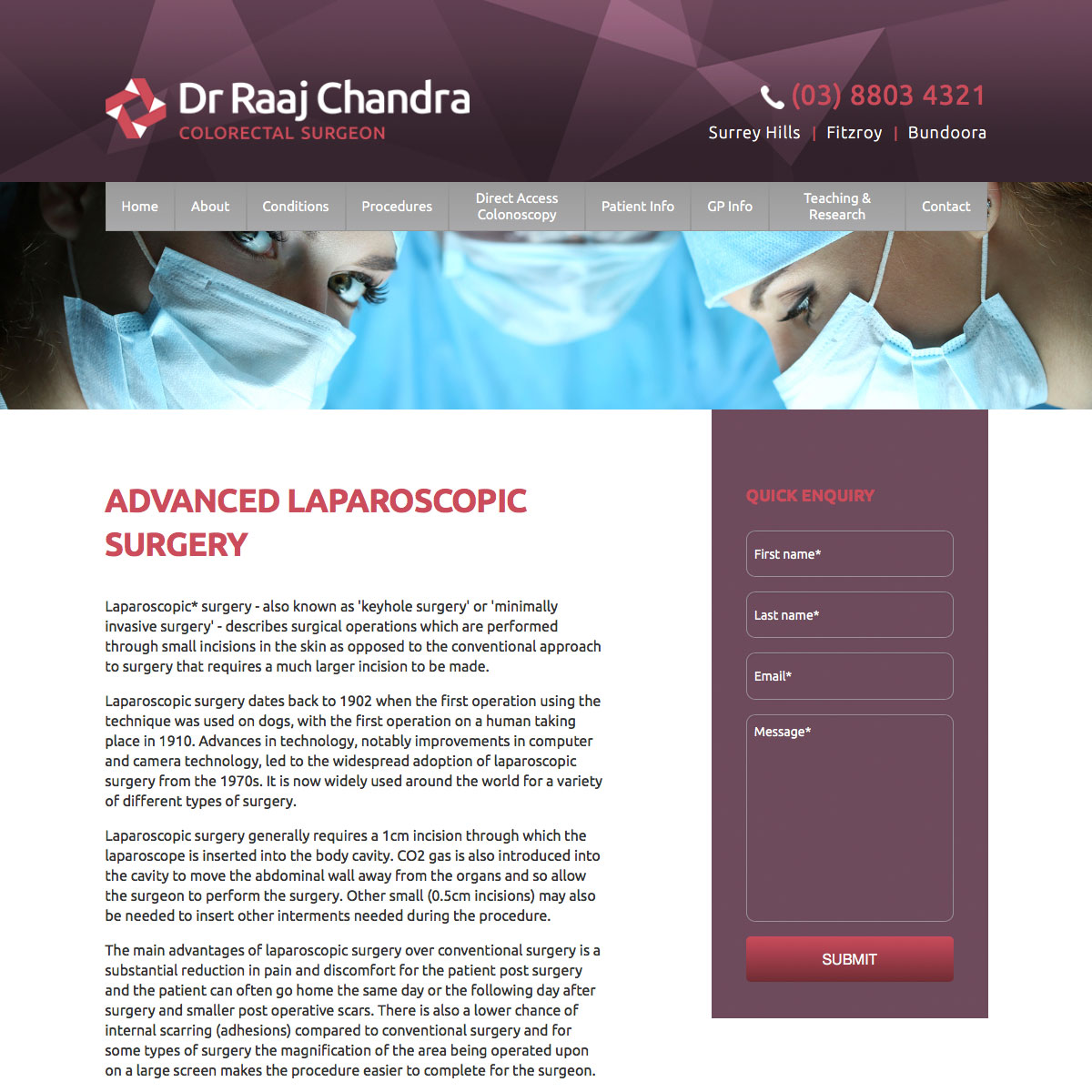 Dr Raaj Chandra Content Page