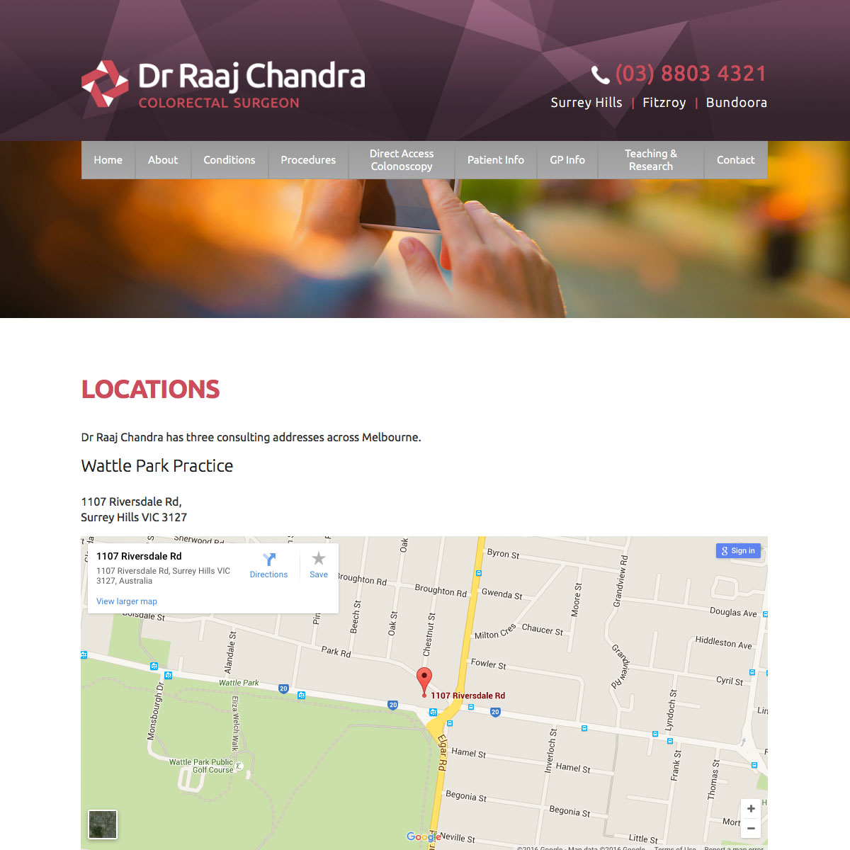 Dr Raaj Chandra Locations