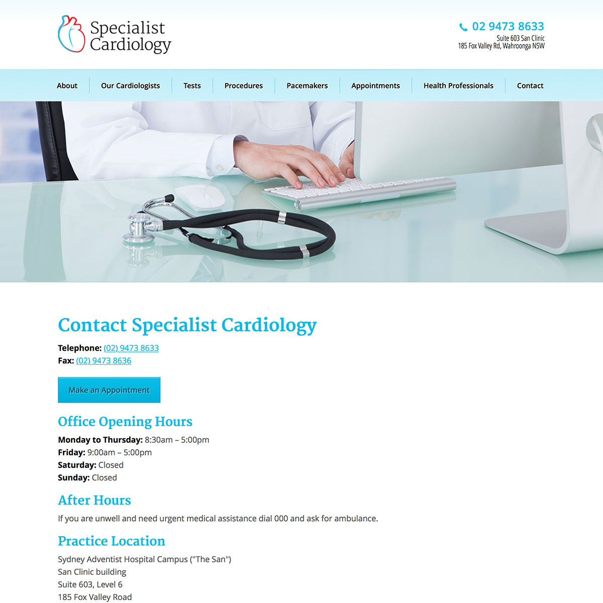 Specialist Cardiology Contact