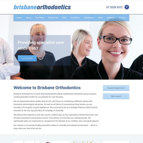 Image of home page of Brisbane Orthodontics